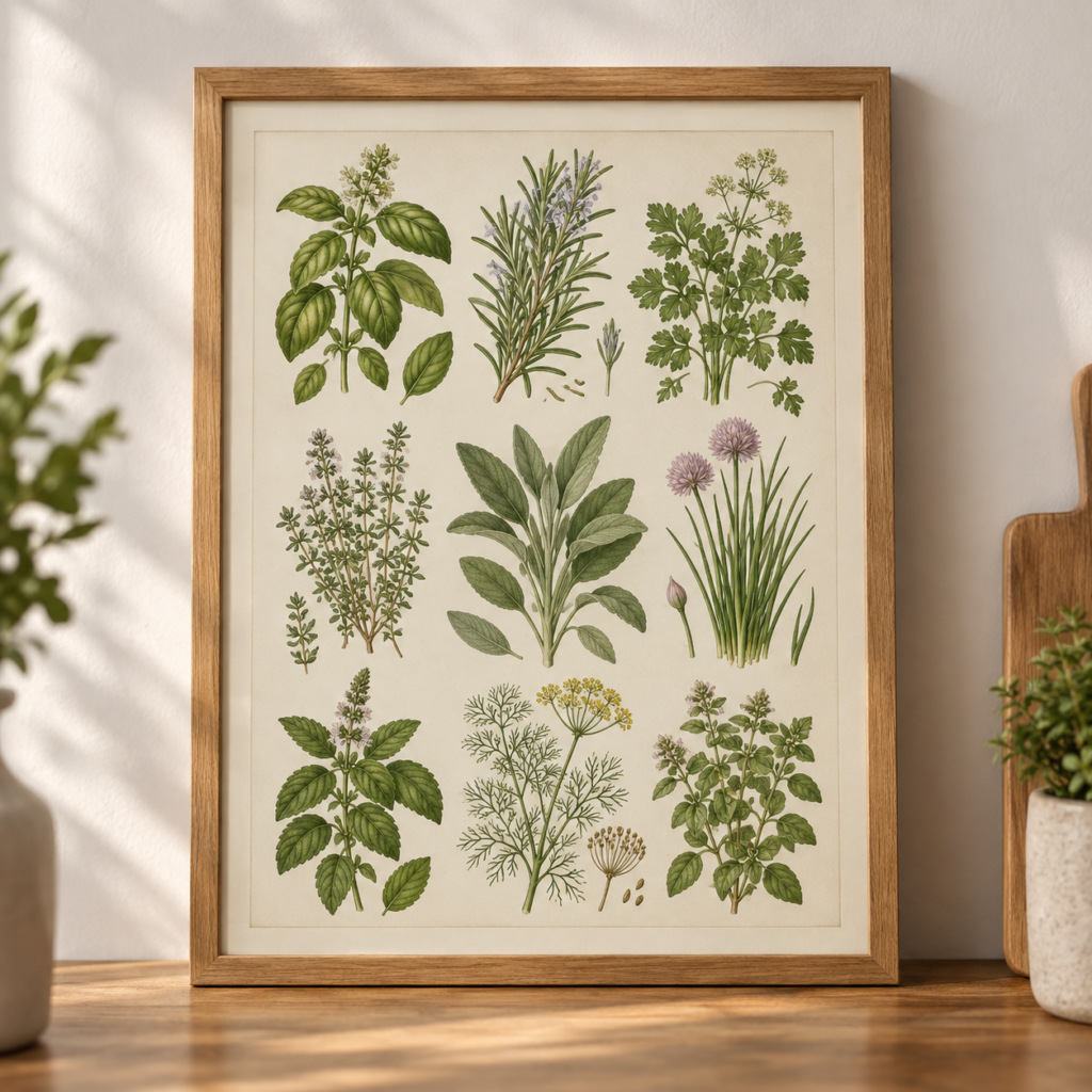 Kitchen Herbs Poster